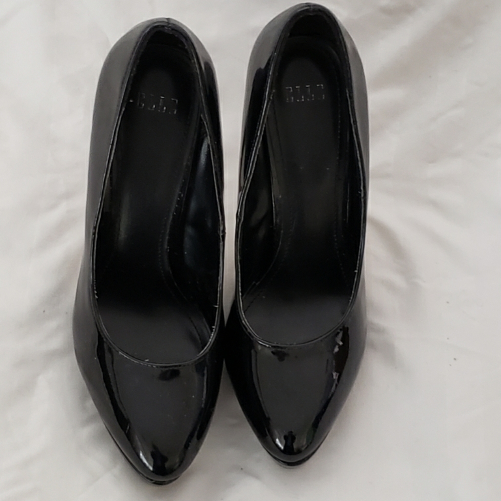 Elle Black Patent Platform Heels
